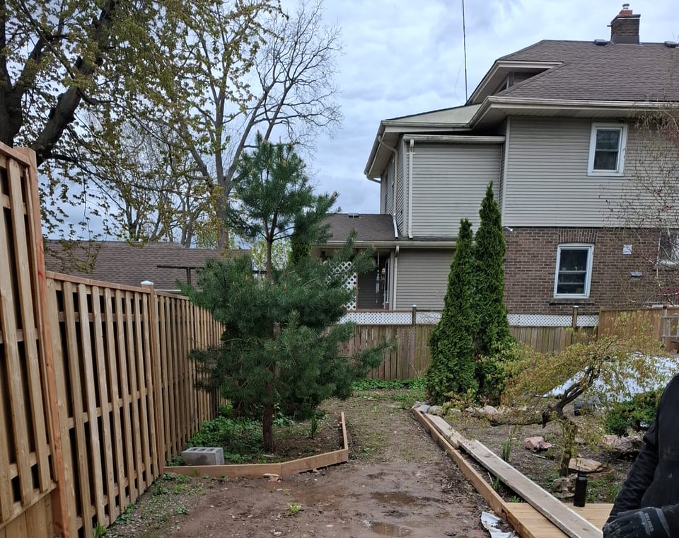 Backyard shed build before construction